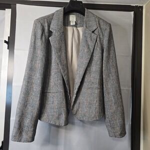 Joie Glen Plaid Cropped Blazer Womens XL Check Tailored Jacket Workwear Business